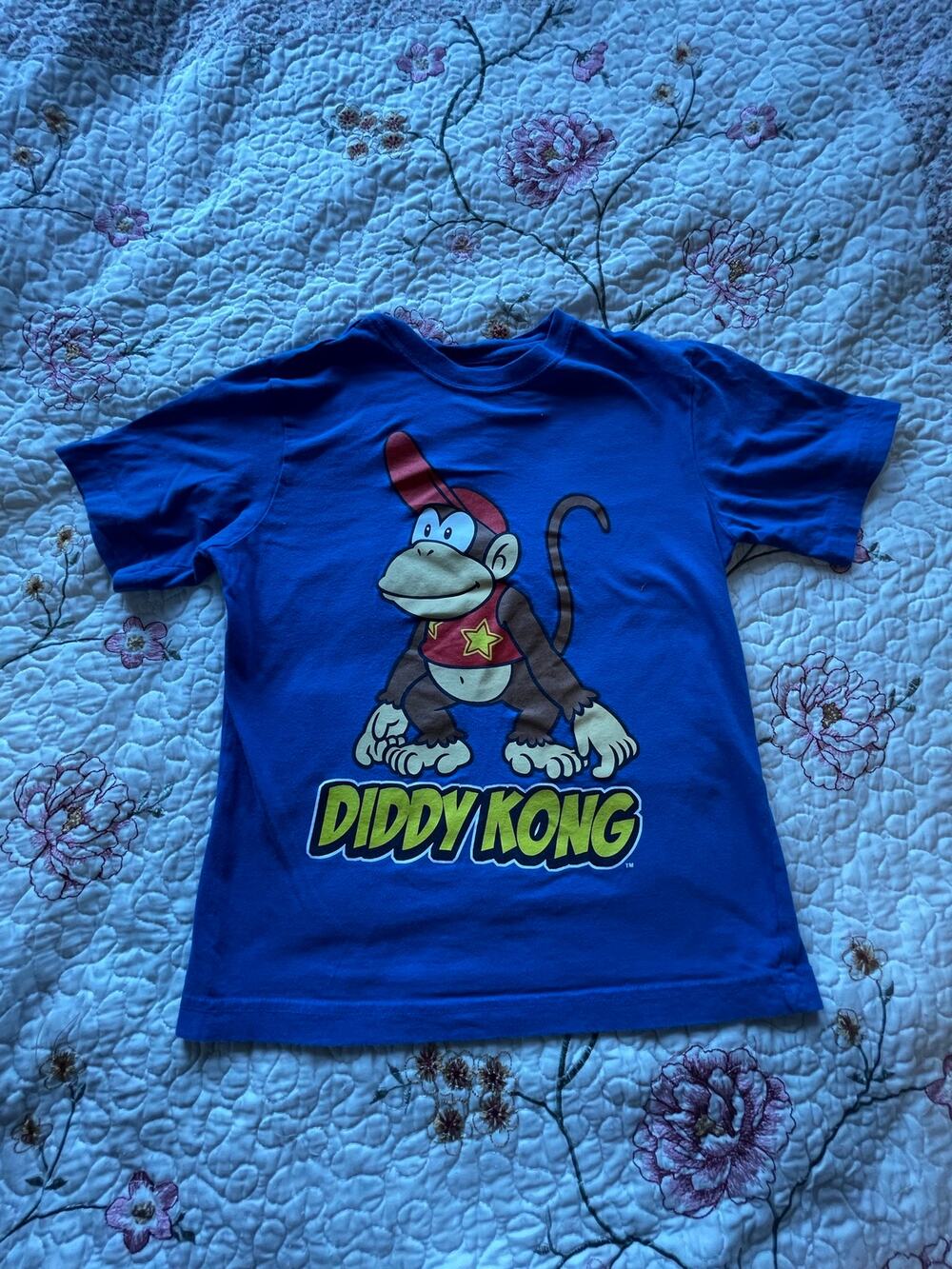 blue diddy kong baby tee